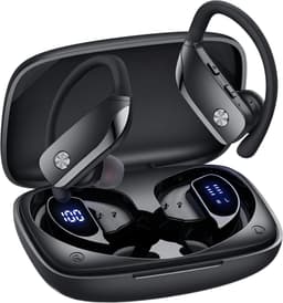 EDSYS Draadloze Sport Oordopjes - Bluetooth Wireless Earbuds - Sport Oortjes Draadloos - Noise Cancelling - In-Ear - Waterdicht - Hardloop & Fitness - USB-C - Zwart — thumbnail 1