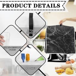 Mixer Cover - Keukenmachinehoes Stofkap - Keuken Apparaat Beschermen - Met Ritsvak - 38x27.5x37cm - Zwart Marmer — thumbnail 2