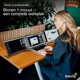 Portable Monitor 2x 14 inch Full HD - Tri Screen Laptop Scherm Uitbreider - Extra Scherm Laptop - Draagbare Monitor - Plug & Play - Solvify — thumbnail 3