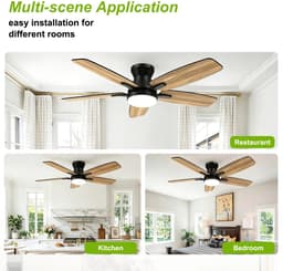 Archi Plafondventilator Met LED-Verlichting – Ventilator - 6 Snelheden – Omkeerbare Stille DC-Motor – Afstandsbediening – Timer — thumbnail 3