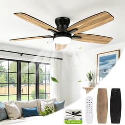 Archi Plafondventilator Met LED-Verlichting – Ventilator - 6 Snelheden – Omkeerbare Stille DC-Motor – Afstandsbediening – Timer — thumbnail 1