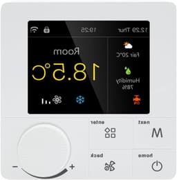 Slimme Wifi Thermostaat - Klimaatregelaar - Energie Besparen - 4-buis Systeem - 8.6 x 8.6 cm - Wit — thumbnail 1