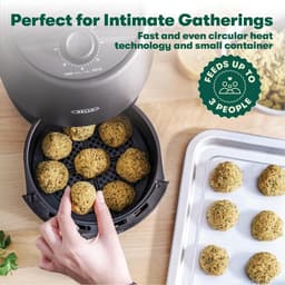Heteluchtfriteuse - Airfryer - Snelle maaltijden - Eenvoudige bediening - 2 Kwarts - Mat Zwart — thumbnail 2