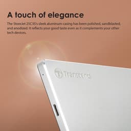 Externe Harde Schijf - Portable SSD Externe Opslag - Bestanden Opslaan - Slanke Aluminium Behuizing - 1 TB - Zilver — thumbnail 4