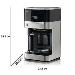 BRAUN PurAroma 7 KF7120 - Koffiezetapparaat met Glazen kan - 1,5 l - Zilver — thumbnail 5