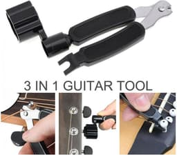 3 in 1 Gitaar Snarenwinder - Peg Winder - Snaarwinder - Peg Winder - Snaar Schaar - Bridge pin puller - Brugpin verwijderaar - Onderhoudsset voor gitaarsnaren — thumbnail 2