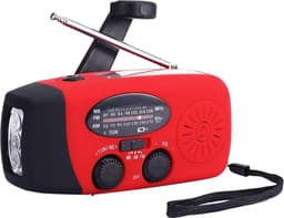 Rode Noodradio - Noodradio Opwindbaar - Noodradio op zonne-energie - fm noodradio - Dynamo Radio - radio - fm radio - powerbank noodradio - radio met zaklamp — thumbnail 5