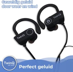 TwinQ Draadloze In-ear Bluetooth Sport Oordopjes - Voor hardlopen of fitness - Zwart — thumbnail 4