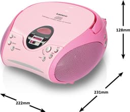 Lenco Draagbare Radio CD Speler - Stereo FM Radio en AUX – Werkt ook op batterijen - SCD-24 Roze — thumbnail 5