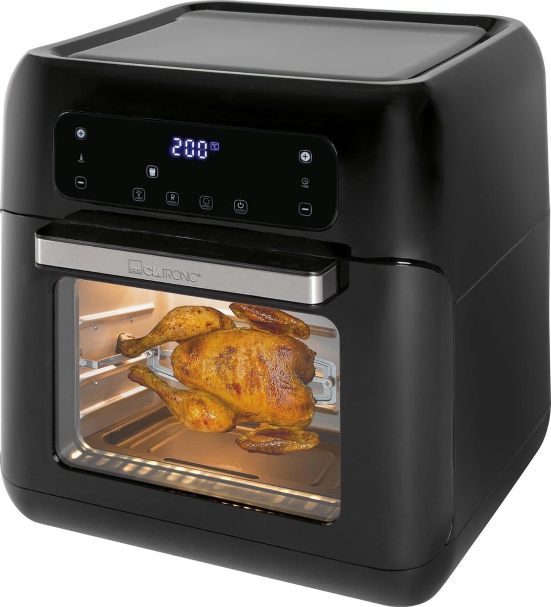 Clatronic FR 3747 H hetelucht-friteuse, olie- en vetvrij, 11 liter, sensor touchbediening, LED-display, zwart — afbeelding 1