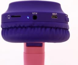 Kinder hoofdtelefoon - koptelefoon Bluetooth met led kattenoortjes purper - roze — thumbnail 4