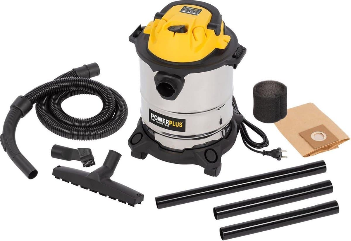 Powerplus elektrische stofzuiger nat-droog POWX322 - 1000W stofzuiger auto, tapijt, zuig- & blaasfunctie - 15l tank - met 3 acc. — afbeelding 1