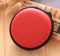 Hardcase Oortjes Hoesje | Opberg Tas Voor Oortjes | Kabeltasje | Opberghoes Voor Kabel | Oortjes In-Ear | Sleutelhouder | Muntjeshouder | Sleutels | Muntjes | Reistas|Rood | Opslag tas | Opbergruimte | Telefoonaccessoires | Elektronica beschermer — thumbnail 1