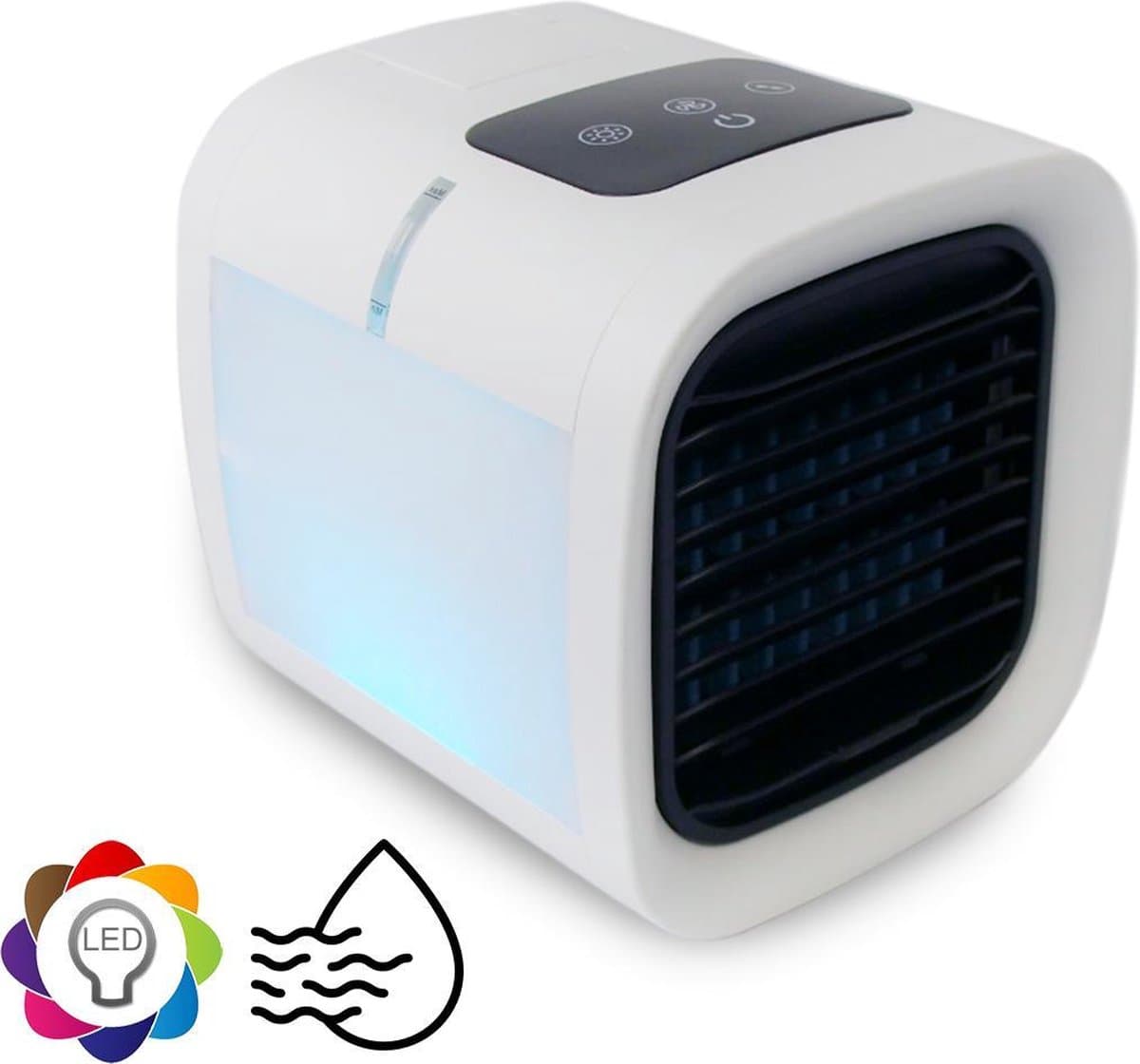 Emfyl Ultra Air Cooler Mini - 10 Uur lang koele lucht met 1 vol waterreservoir - LED moodlight met 7 kleuren - Portable aircooler - Ventilator - Hydro Cool technologie - Luchtkoeler — afbeelding 1