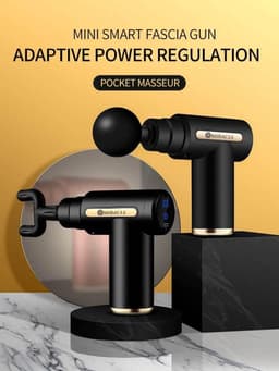 Massage Pistool Body Muscle Massager Professionell Djupvävnadsmassagepistol Smärtlindring 4 Tillbehör 6 Hastigheter - Zwart — thumbnail 2