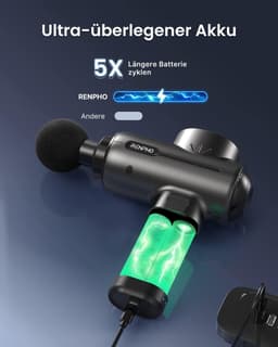 Massage Pistool Met Warmtefunctie - Active Massage Gun Spiermassage Pistool Stimulator Met Type-C Opladen - Herstel van Spierontspanning - Beste Cadeau voor Familie - Zwart — thumbnail 4