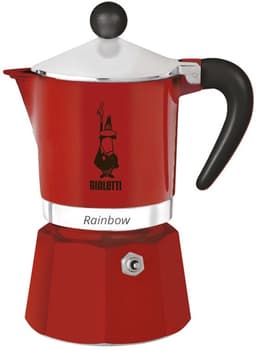 Bialetti Rainbow Percolator 1 Kops Rood – Italiaanse Espressopot – Aluminium Koffiezetter – Moka Pot voor 1 Kopje Espresso — thumbnail 1
