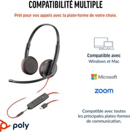 HP Poly Blackwire C3225 – Over-ear headset – Kabel – Stereo – Zwart – Volumeregeling – Microfoon uitschakelbaar — thumbnail 3