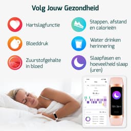 FITAGE Stappenteller - Activity Tracker - Stappenteller Horloge - Smartwatch - Dames en Heren - Roze — thumbnail 2