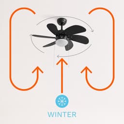 LuxiLamps - Stille 6 Blad Plafondventilator - 3 Snelheden - Ketting Schakelaar - 80 cm - Zwart - Woonkamerlamp - Keuken - Slaapkamer - Moderne Ventilator Lamp — thumbnail 4