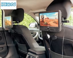 ICON - Draagbare dvd-speler auto - 9 inch - 2 schermen - USB - incl. Montagebeugels - Mini hoofdtelefoons - Reistas — thumbnail 2