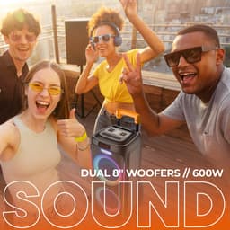 Denver Bluetooth Speaker Party Box - Discolichten - Partybox - Incl. Microfoon - Micro SD / USB / AUX - TSP456 — thumbnail 4