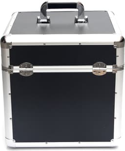 Vinyl koffer LP koffer voor 70 tot 100 platen afsluitbaar zwart aluminium — thumbnail 5