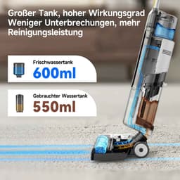 De Warenloods - Draadloze Nat Droog Stofzuiger - Alleszuiger - Vloerreiniger- Vacuüm Cleaner - Met Dweilfunctie - Zonder Zak - Wireless - Werktijd 45 minuten - Smart LED Display — thumbnail 2