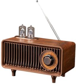 Retro Bluetooth Speaker met FM Radio - Bluetooth 5.4 - 5W Stereo - AUX - USB - TF-kaart - Houten Design - Bruin — thumbnail 5