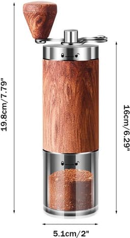 Handmatige koffiemachines 304 Rvs Inklapbare Espresso Molen Met Kegelvormige Maalstenen Voor French Press Moka Pot En Filterkoffie Verstelbare Fijngesteldheid — thumbnail 5