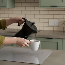 Cheffinger, Italiaanse Koffiezetapparaat 380ml 9 Kopjes van Aluminium met Ergonomisch Handvat, Zwart — thumbnail 4