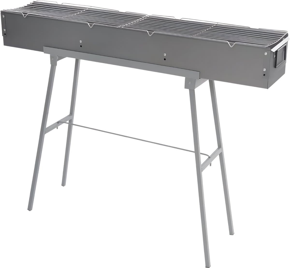 BBQ-grill - Voor camping - Draagbare, opvouwbare houtskoolgrill - Grijs - 100*18*13cm — afbeelding 1