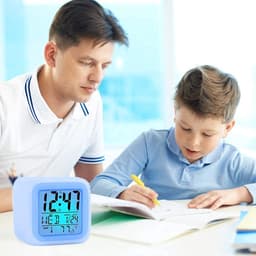 Wekkers voor Kinderen - Digitale Wekker - LED-Display - Digitale Kinderwekker met 7 Kleurwisselingen - Nachtwekker met Temperatuur, Datum, Snooze - Wekker Kind - Kinderwekker - Alarmklok - Batterijen Inbegrepen — thumbnail 4