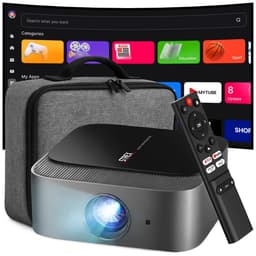 Strex Beamer - Smart 1080P Full HD Projector - 4K Ondersteuning - WiFi & Bluetooth - Ingebouwde Speakers - Draagbare Mini Beamer Thuisbioscoop - WhaleOS - Inclusief Opbergtas & Projectiescherm — thumbnail 1