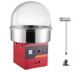 Elektrische suikerspinmachine - Commercieel tafelmodel - 1000 W - RVS kom - Met deksel - Suikerschep en lade - Voor feestjes en evenementen - Rood — thumbnail 1