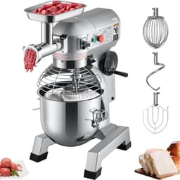 Keukenmachine Keukenmixer - Planetaire deegmixer 19 L - 3 Snelheden - RVS Kom - Veiligheidskap - 4-delige Accessoireset - Voor Horeca — thumbnail 1