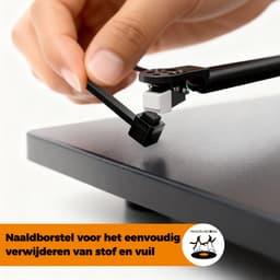 VinylCare ProBrush - Hoogwaardige platenborstel – Complete 3-delige set – Inclusief naald- en schoonmaakborstel - Antistatische platenborstel – LP borstel – Platenreiniger voor vinyl — thumbnail 4