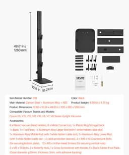 VEVOR Stofzuigerstandaard Dyson Multi-Models Vloerstandaard 32x26x126cm Zwart — thumbnail 2