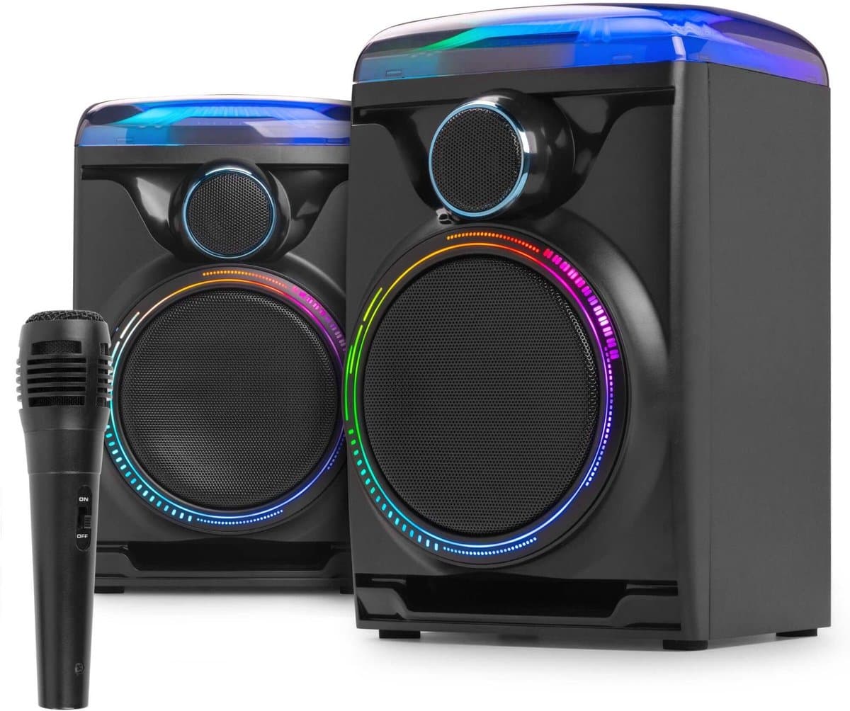 Karaoke set - Fenton Track 2.0 - Karaoke set voor volwassenen en kinderen - Met microfoon en lichteffecten - Zwart — afbeelding 1