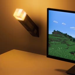 Minecraft Torch Light – Officieel Gelicentieerd, 2 Lichtmodi, Wand‑ of Vrijstaand Gebruik, Batterijgevoede Lamp voor Minecraft Fans- Paladone — thumbnail 2