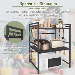 Verstelbare Magnetronstandaard voor Keuken - Zwart — thumbnail 5
