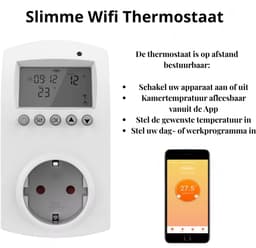 Thermostaat Stekker – WiFi Plugin – Stopcontact – Slimme Temperatuurregelaar – 16A – Werkt met Tuya, Alexa & Google Home - Energie besparen - Elektrische warmtebronnen - Airco - Slimme stekker - Smart stekker — thumbnail 5