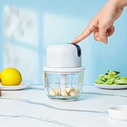 300 ml draadloze USB multifunctionele elektrische knoflookmolen/knoflookhakker/vleesmolen, Geschikt voor het hakken van paprika's, noten en vlees; keukenmachine Geschikt voor groenten, paprika's en vlees. — thumbnail 5