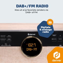 Denver Retro Platenspeler - DAB+/FM Radio - CD - Cassette - Bluetooth - Auto stop - MRD180 — thumbnail 4