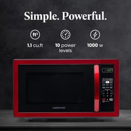 Magnetron Oven 1.1 Cubic Foot 1000 Watt - Metallic Rood — thumbnail 4