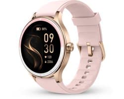 Norva Smartwatch Dames - Sport Horloge met Bellen en Hartslagmeter - AMOLED Scherm - 100+ Sportmodi - Roze Dames