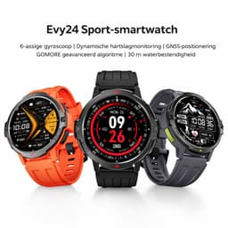 Evy24 GPS Pro Smartwatch Heren en Dames - Sport Horloge - Rond - Stappenteller - Hartslagmeter - Saturatiemeter - Bloeddruk - Belfunctie - 100+ Sportmodi - Kompas - 5ATM Waterdicht - Geschikt voor iOS/Android - 2 Bandjes — thumbnail 2