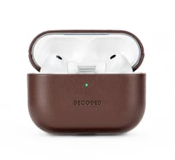 DECODED Leren Hoesje voor AirPods Pro 3 - Airpods Pro 3 Case - Premium ECCO-leer - Geschikt voor Magsafe - Draadloos Oplaadbaar - Indicatie Lampje - Krasbestendig - Bruin — thumbnail 1