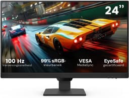 SNJY® Gaming Monitor - Monitor Gaming - Monitor met Luidspreker - 24 Inch - 1920x1080p - 100Hz - Zwart — thumbnail 1