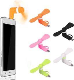 Draagbare Mini USB Telefoonventilator - Set van 5, Stil en Compact — thumbnail 3